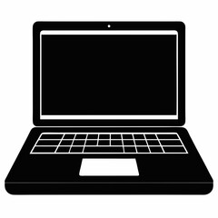 Laptop Black Silhouette Vector Art