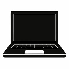 Laptop Black Silhouette Vector Art