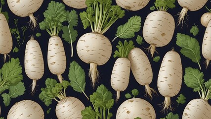 "Whimsical Daikon Radish Art: Hand-Drawn Radishes with Fun and Playful Designs"