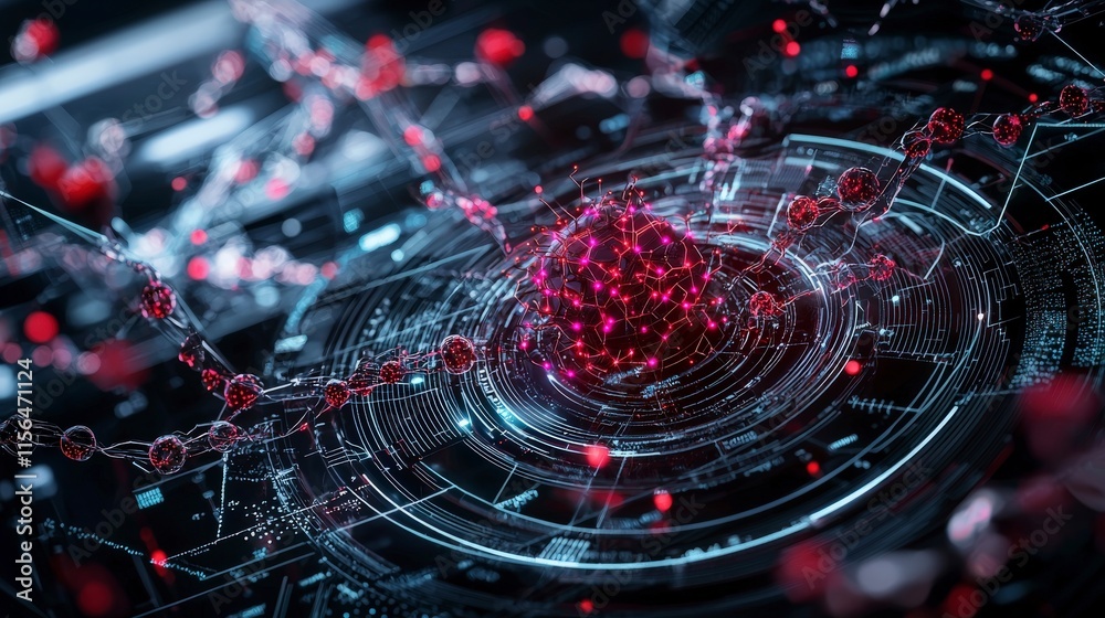 Aufkleber Ai algorithms analyzing data patterns in a high-tech environment visual representation of neural networks