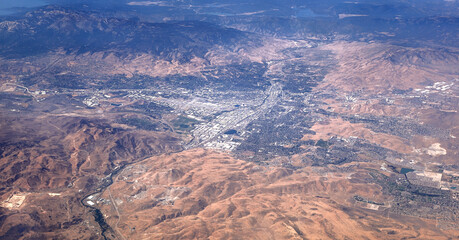 Reno, Nevada: Aerial view of the city.