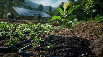 Community tree planting initiative local park environmental action natural landscape ground level sustainability efforts
