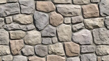 Fototapeta premium Irregular Shaped Stones Form A Rustic Wall
