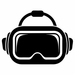 VR Headset Black Silhouette Vector