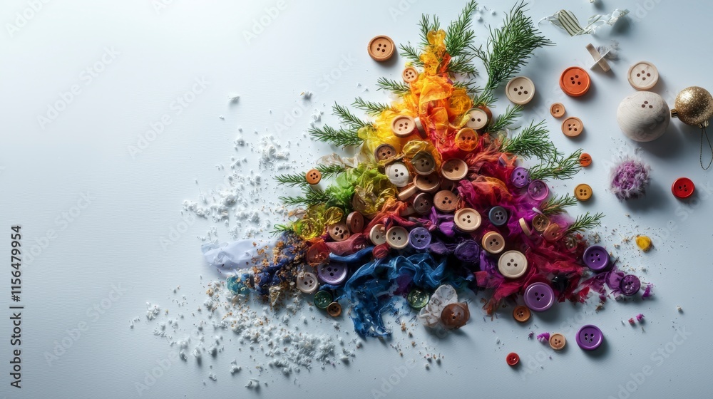 Poster creative wooden button tree art display home decor crafting environment colorful arrangement artisti