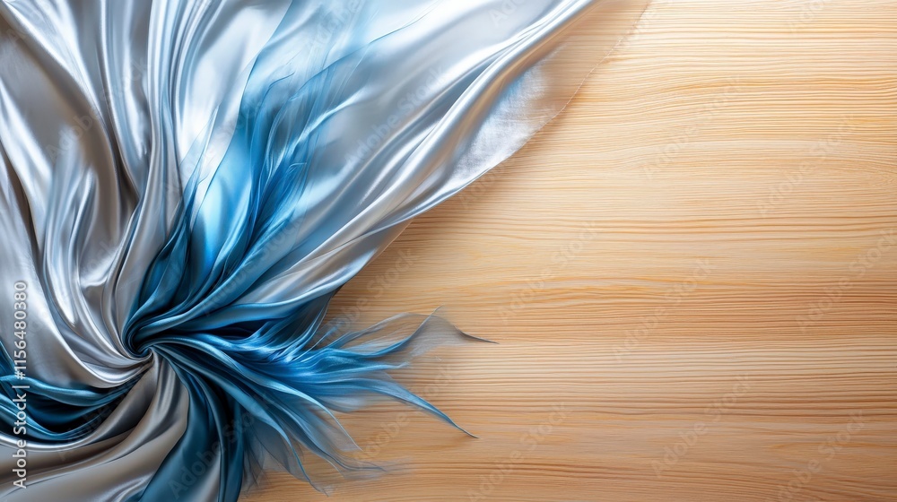 Aufkleber dynamic satin wave design artistic background fabric texture elegant environment close-up view visua