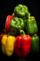 red yellow and green bell peppers