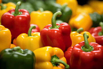 red yellow and green bell pepper
