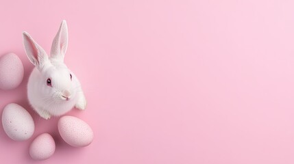 Obraz premium Easter Bunny with Pink Eggs
