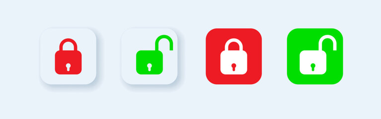Vector illustration of Lock and Unlock button on isolated background