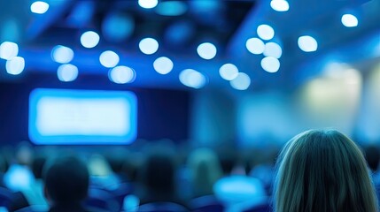 Fototapeta premium Audience Member Viewing Presentation At Conference