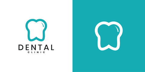 Simple linear style dental logo design template
