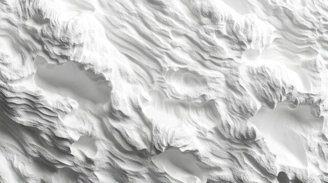 Abstract White Textured Surface With Undulating Forms