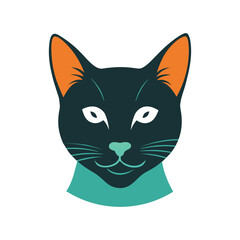 Obraz premium Adorable cat head vector design 