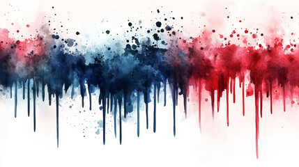 Creative watercolor design with red, white, and blue splashes