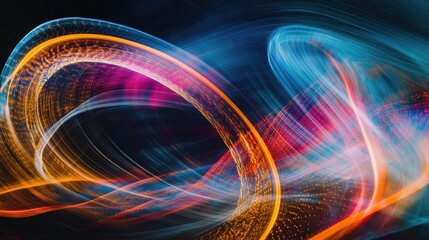 Abstract Light Trails Swirling In Vibrant Hues
