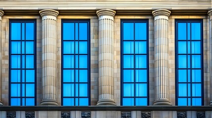 Obraz premium Federal Reserve building facade showcasing the architectural grandeur and historical significance of a key financial institution, embodying stability and economic stewardship