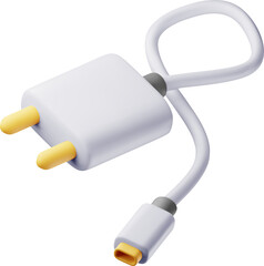 3d white USB charger device