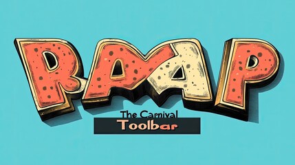 3D cartoon style text "RAMP" with carnival theme.
