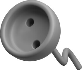 3d black electric socket icon
