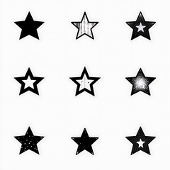 Obraz premium Nine Variations of a Black Star Icon