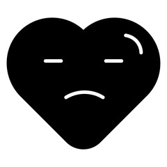 Heart symbol with a frustrated expression, featuring furrowed brows and an irritated look.