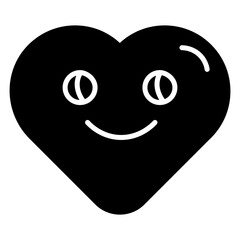 Heart symbol with a cheerful smile, featuring bright tones and positive expression.