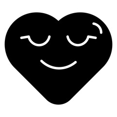 Heart symbol with a cheerful smile, featuring bright tones and positive expression.