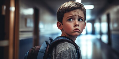 Young Boy with Backpack