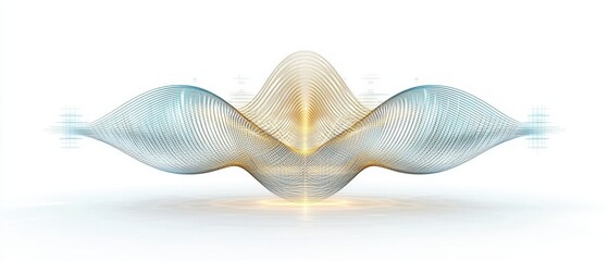 Abstract Gold Blue Wave  Flowing Lines  Digital Art  Elegant Design  Hologram  Gradient  T