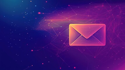 Vibrant abstract email newsletter banner design featuring an envelope icon with ample space for customizable text content