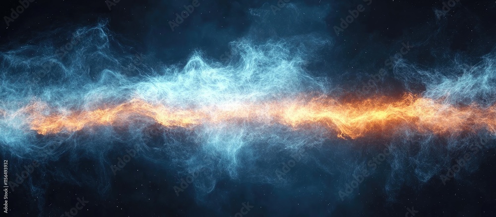 Poster abstract smoke and flame explosion on dark background with vibrant hues creating a dynamic visual ef