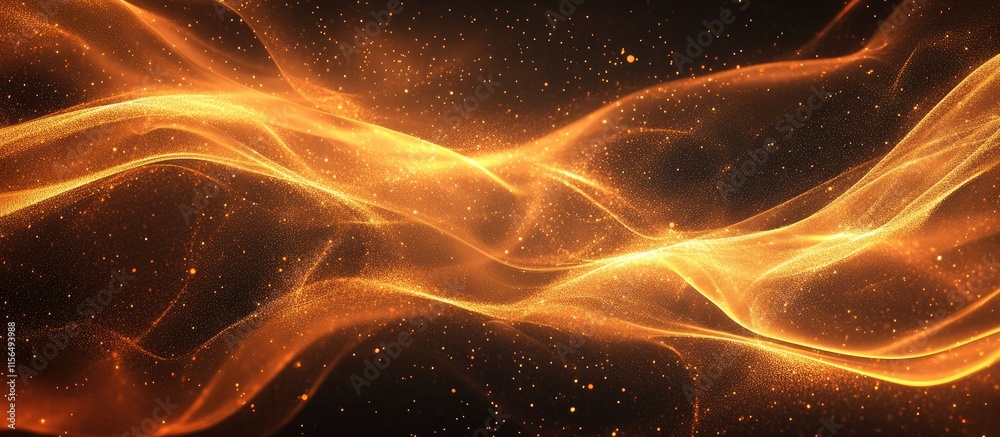 Poster abstract glowing lines and particles creating an ethereal background symbolizing dynamic processes w