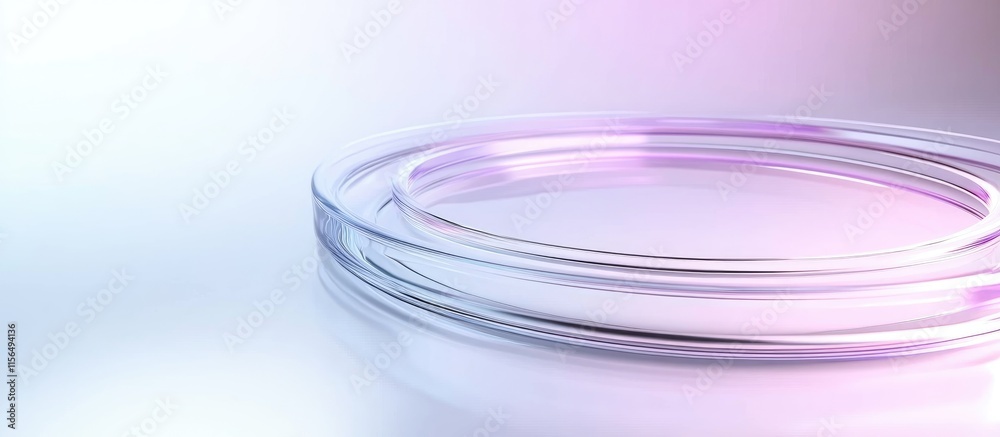 Poster 3d abstract illustration of futuristic technology network with smooth curved layers and empty space 