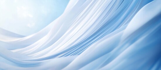 Fototapeta premium Abstract illustration of flowing blue tones resembling waves with a serene atmosphere ideal for backgrounds or text overlays