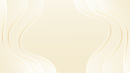 Abstract beige luxury wave background with gold lines. Elegant gradient modern wallpapers. Suitable for templates, banners, sales, ads, events, awards, web and pages