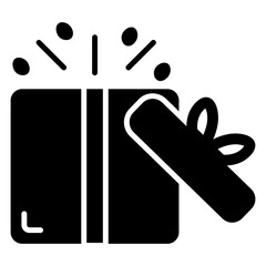 Customer gift isolated icon, client gift box vector symbol with editable stroke