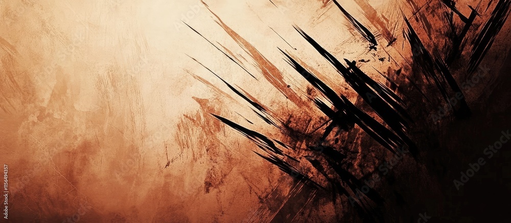 Poster abstract expressionism artwork with jagged background and blank space for text placement