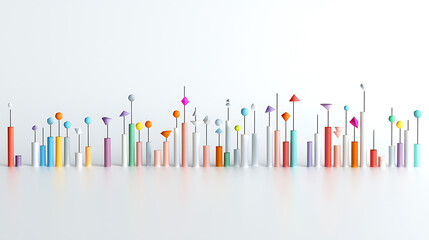 Obraz premium Colorful geometric shapes create vibrant stock portfolio summary display