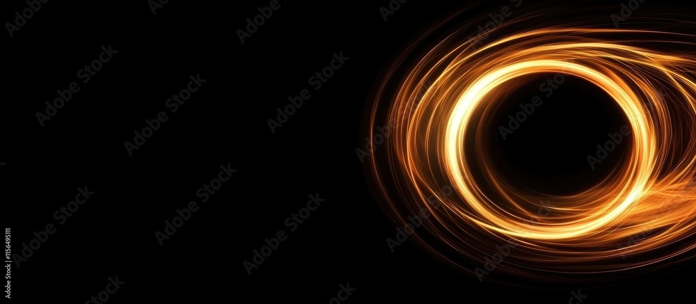 Poster dynamic abstract energy vortex with radiant light trails and ample copy space for creative text use