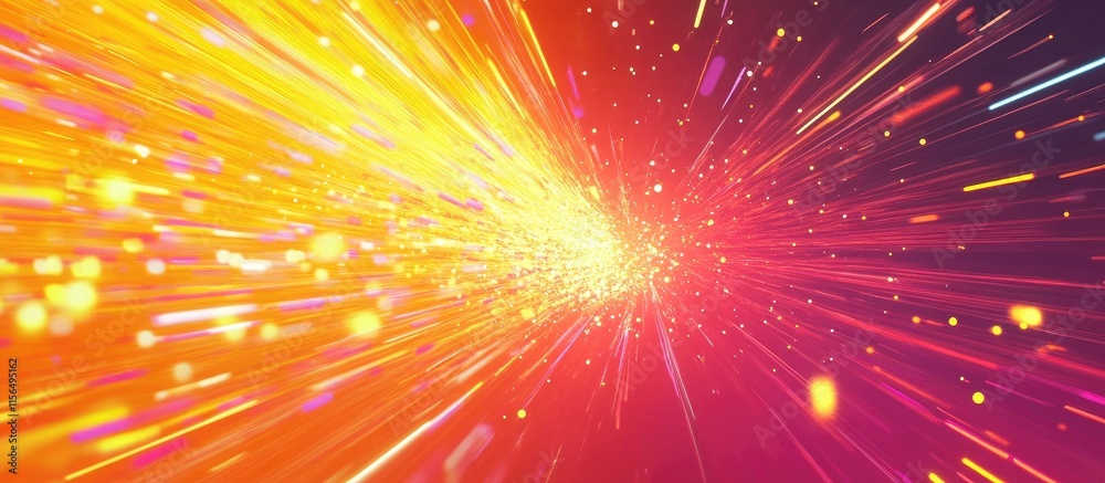 Poster vibrant abstract background with dynamic color burst and space for text overlay