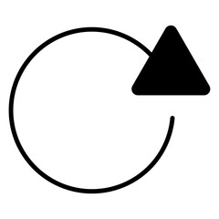 Icon of reload button isolated on white background.