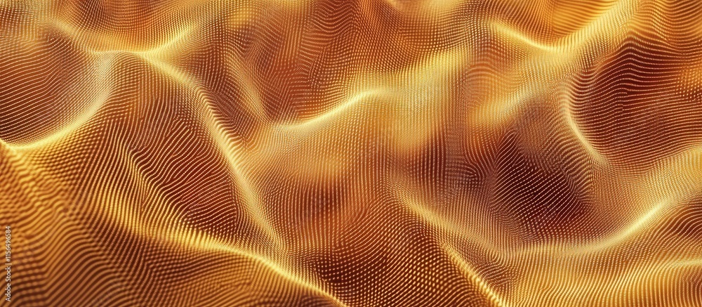 Poster golden abstract wave pattern with soft textures and empty space for text ideal for backgrounds or di