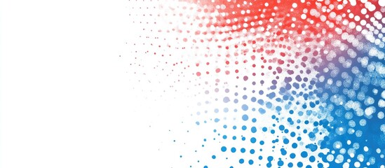 Abstract digital background featuring halftone radial arrows and bubble points in blue and red with ample space for text or design elements