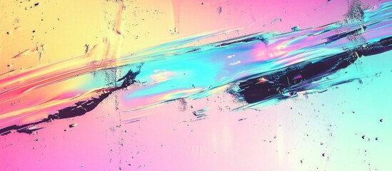 Obraz premium Vibrant Abstract Glitch Background with Colorful Digital Distortions and Space for Overlay Text or Graphics