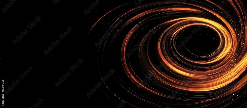 Poster abstract dynamic swirl flow design on dark background for creative projects and text placement