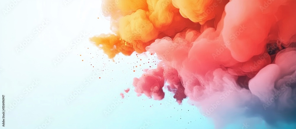 Poster dynamic colorful abstract background with vaporous smoke effect and space for text insertion