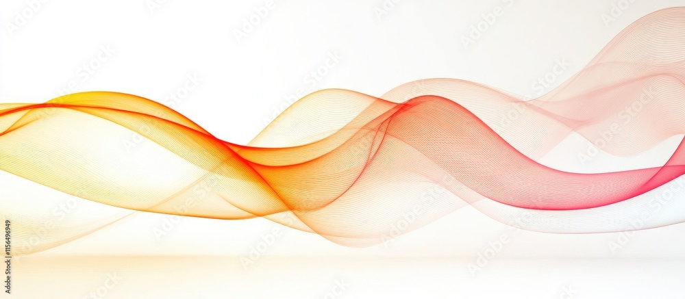 Poster dynamic abstract wave lines in warm colors on a soft background for creative designs and text placem