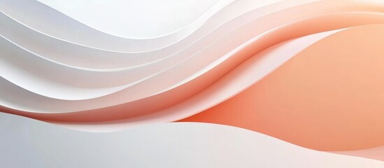 Elegant Peach and White Abstract Wave Design with Copyspace for Creative Text or Brand Messaging