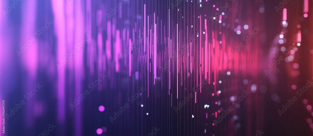 Aufkleber holographic sound wave visualization in vibrant colors with space for custom text and design element